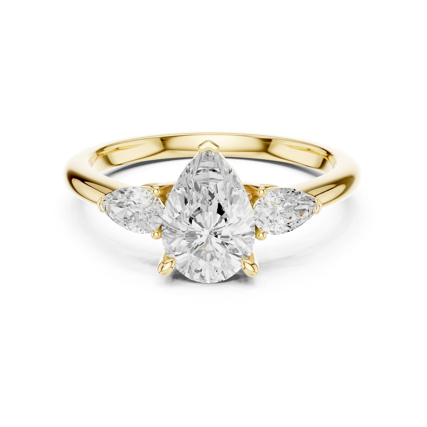 Pear Lab Grown Diamond Three-Stone Engagement Ring