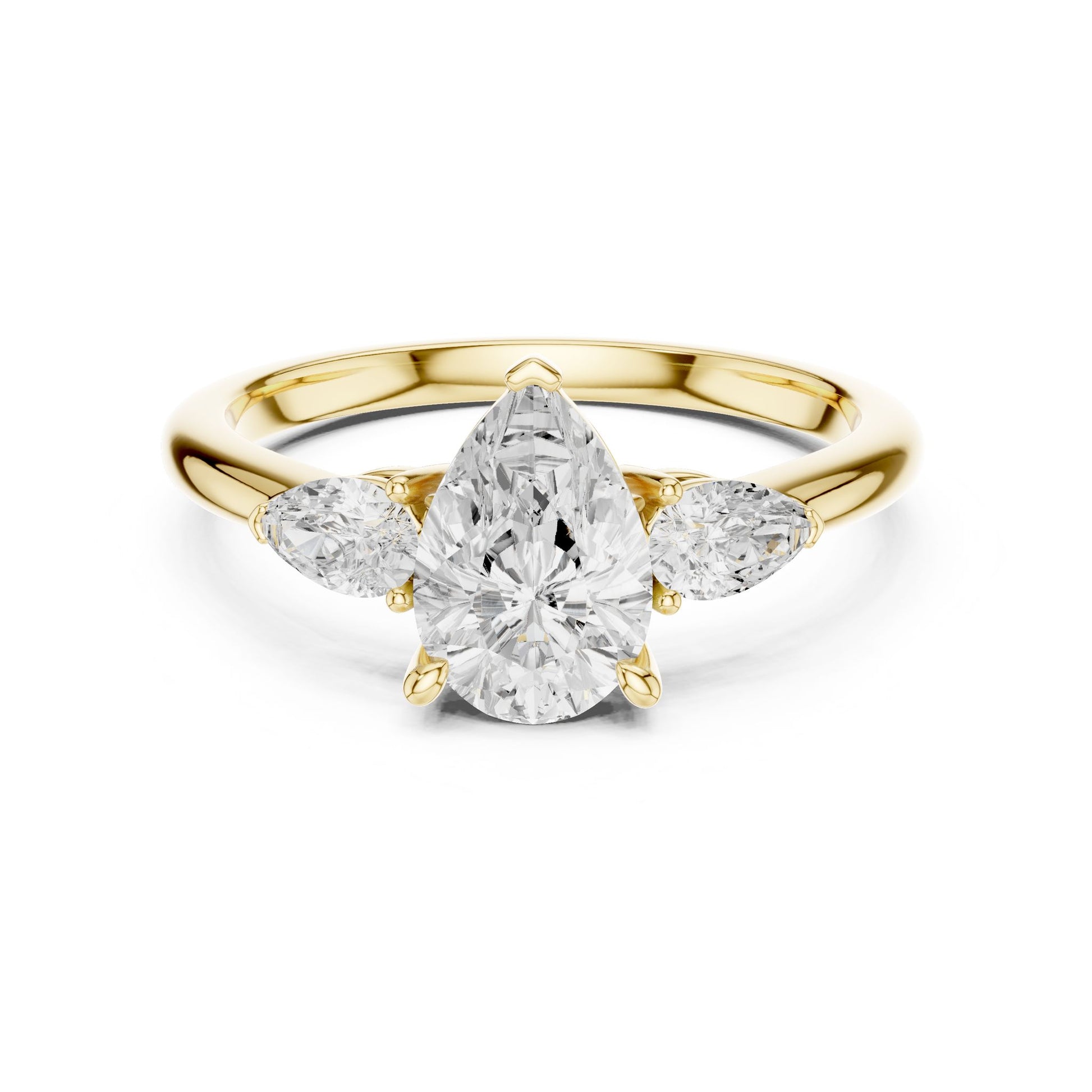 Pear Lab Grown Diamond Three-Stone Engagement Ring