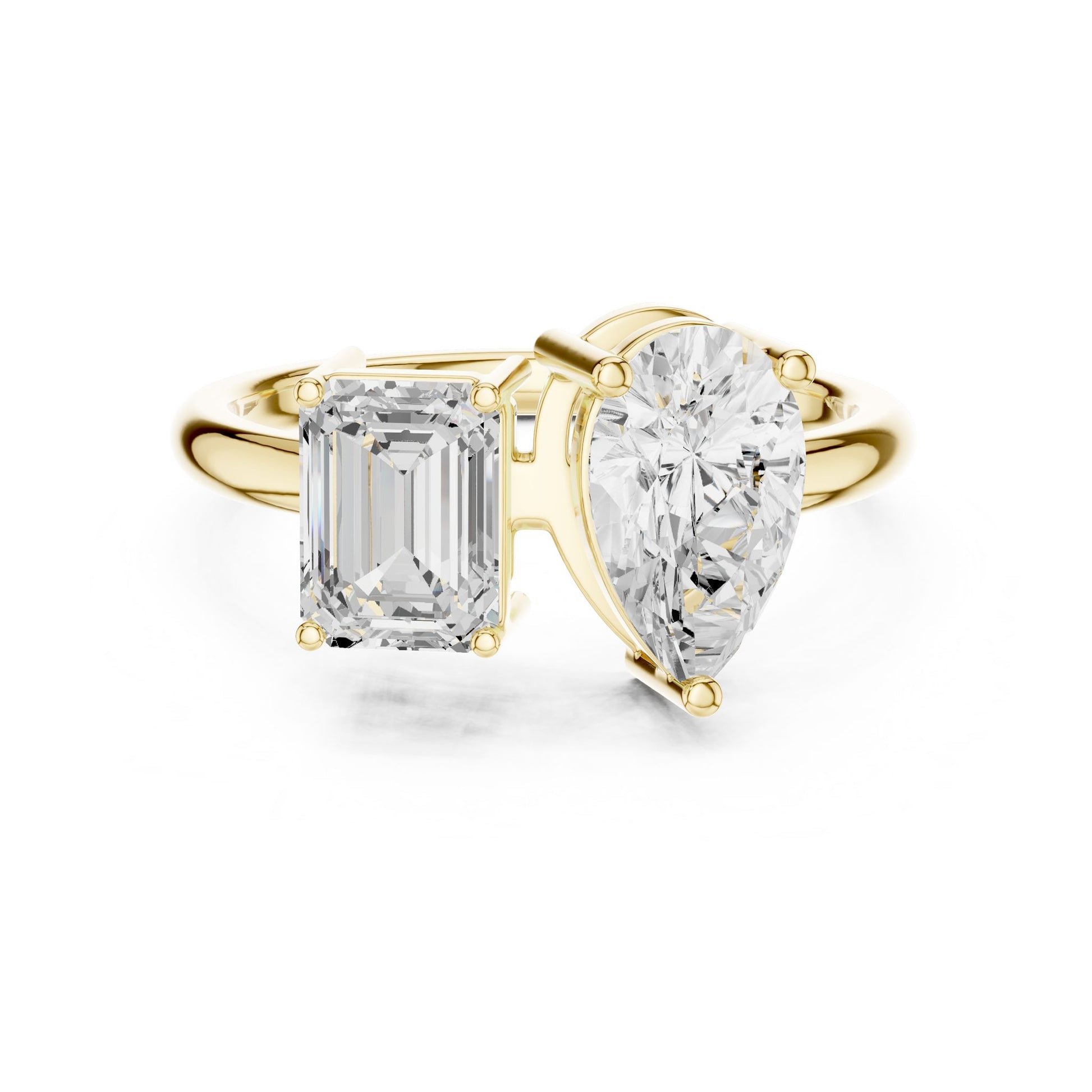 Pear Lab Grown Diamond Three-Stone Engagement Ring