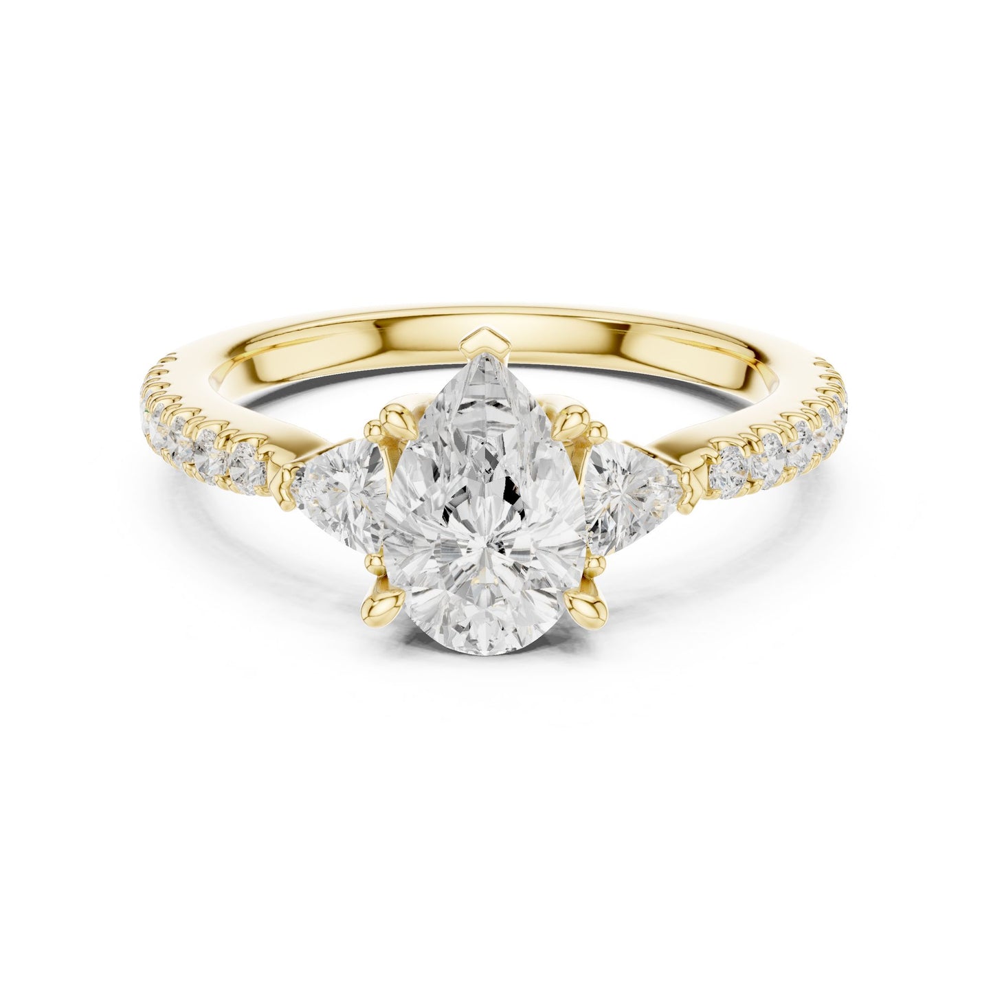 Pear Lab Grown Diamond Three-Stone Engagement Ring