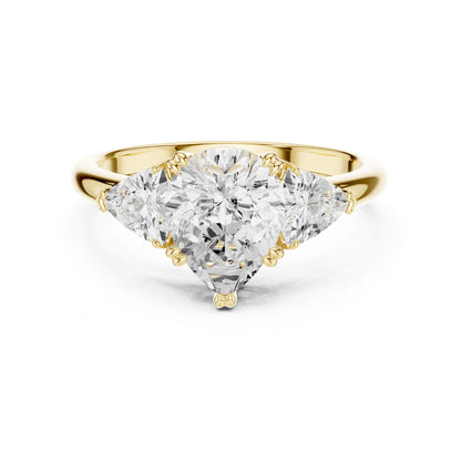 Pear Lab Grown Diamond Three-Stone Engagement Ring