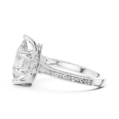 Pear Lab Grown Diamond Three-Stone Engagement Ring