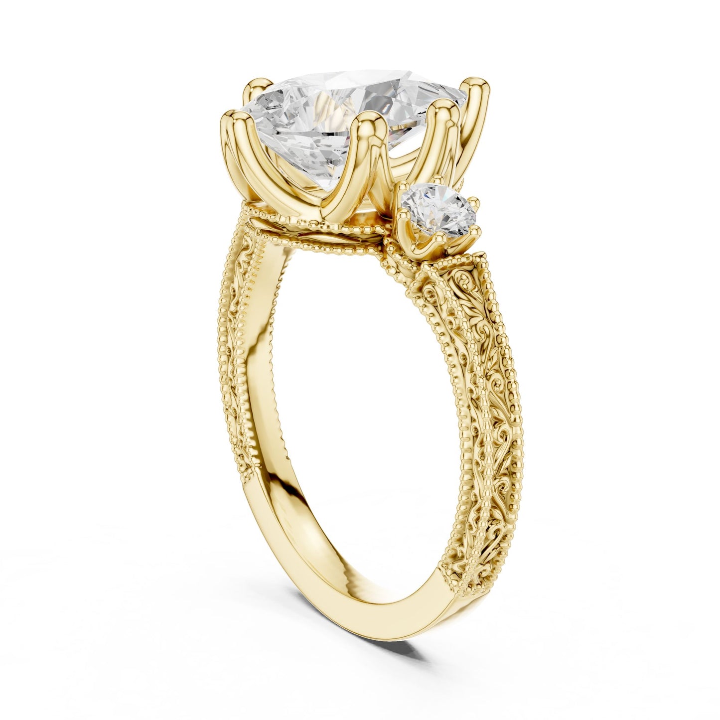Pear Lab Grown Diamond Three-Stone Engagement Ring
