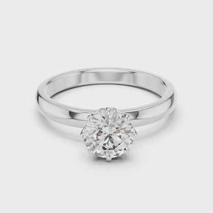 1.0CT Round Cut Lab Diamond Solitaire Ring | 14K Gold | IGI Certified