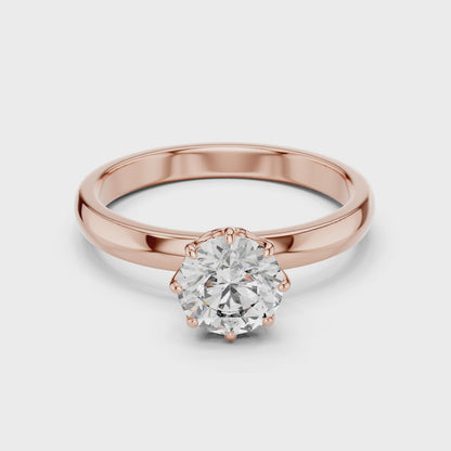 1.0CT Round Cut Lab Diamond Solitaire Ring | 14K Gold | IGI Certified