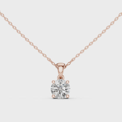 2.0CT Round Cut Lab Diamond Pendant | 18K Gold | IGI Certified