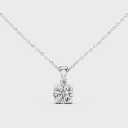 2.0CT Round Cut Lab Diamond Pendant | 18K Gold | IGI Certified