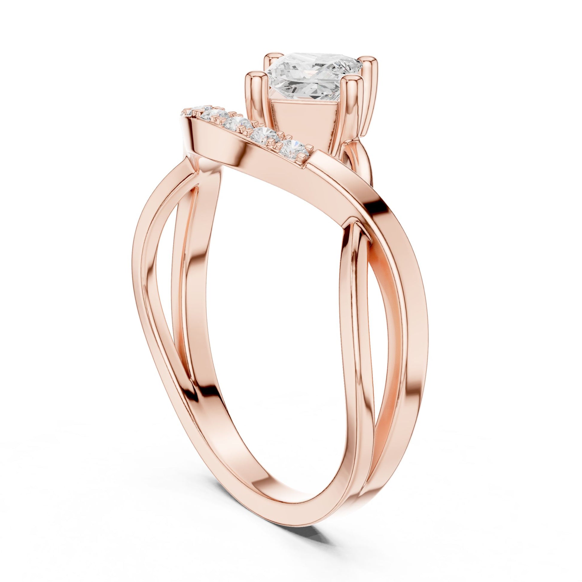 Princess Lab Grown Diamond Bypass Engagement Ring