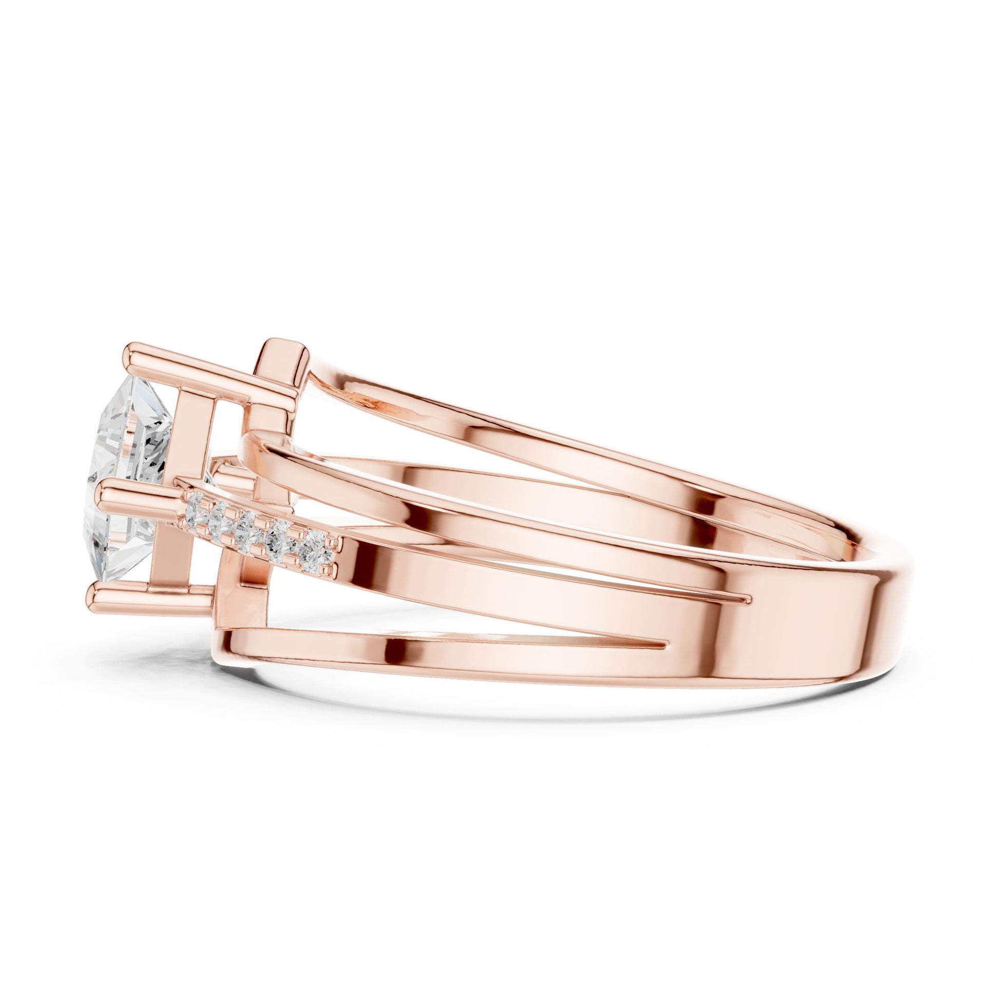 Princess Lab Grown Diamond Bypass Engagement Ring