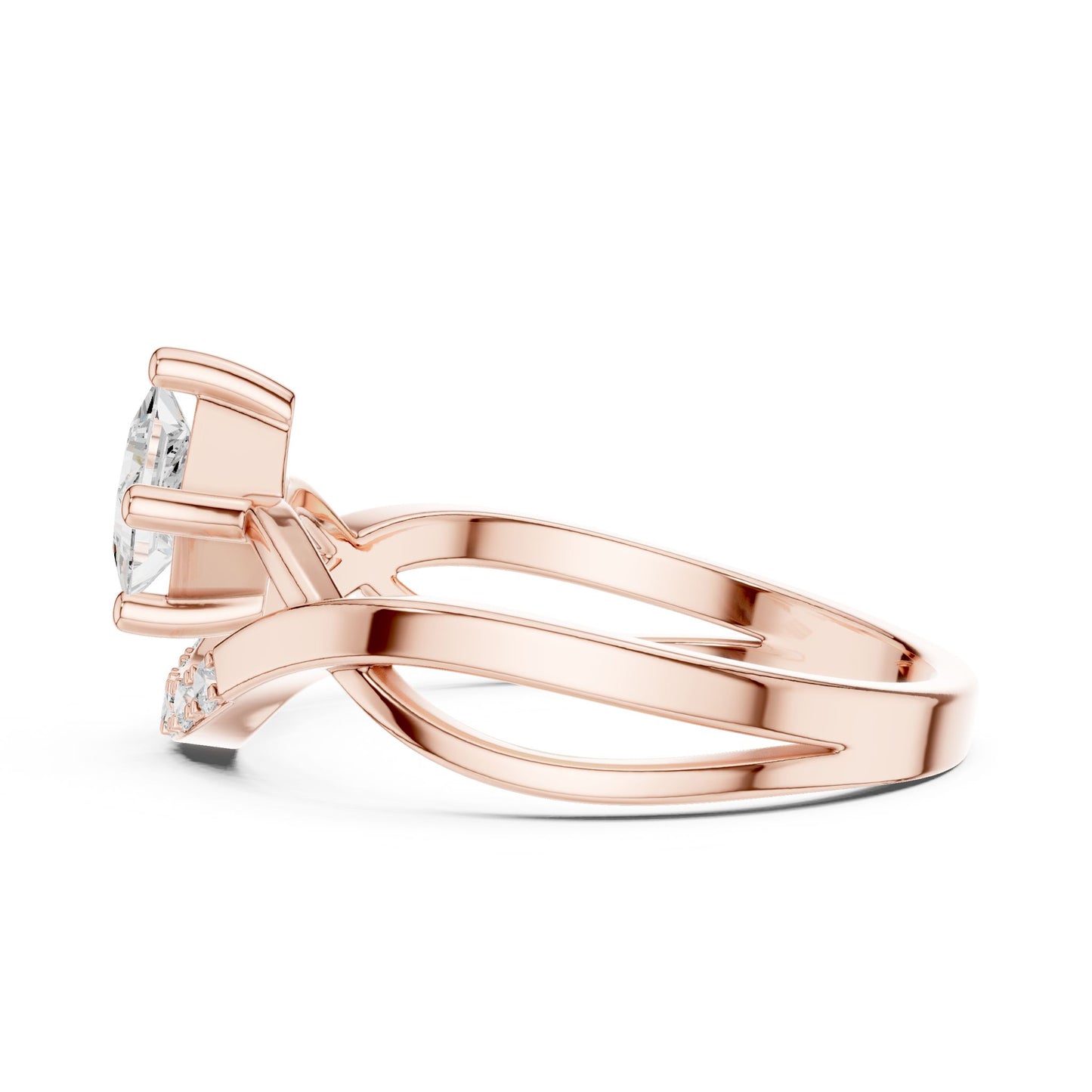 Princess Lab Grown Diamond Bypass Engagement Ring