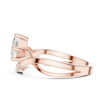 Princess Lab Grown Diamond Bypass Engagement Ring