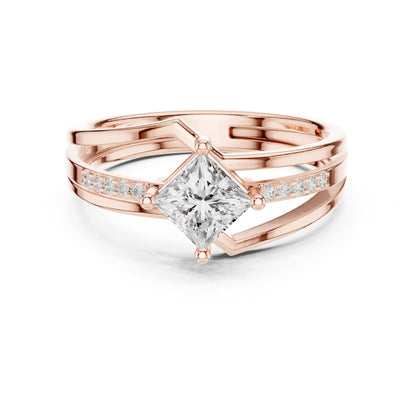 Princess Lab Grown Diamond Bypass Engagement Ring
