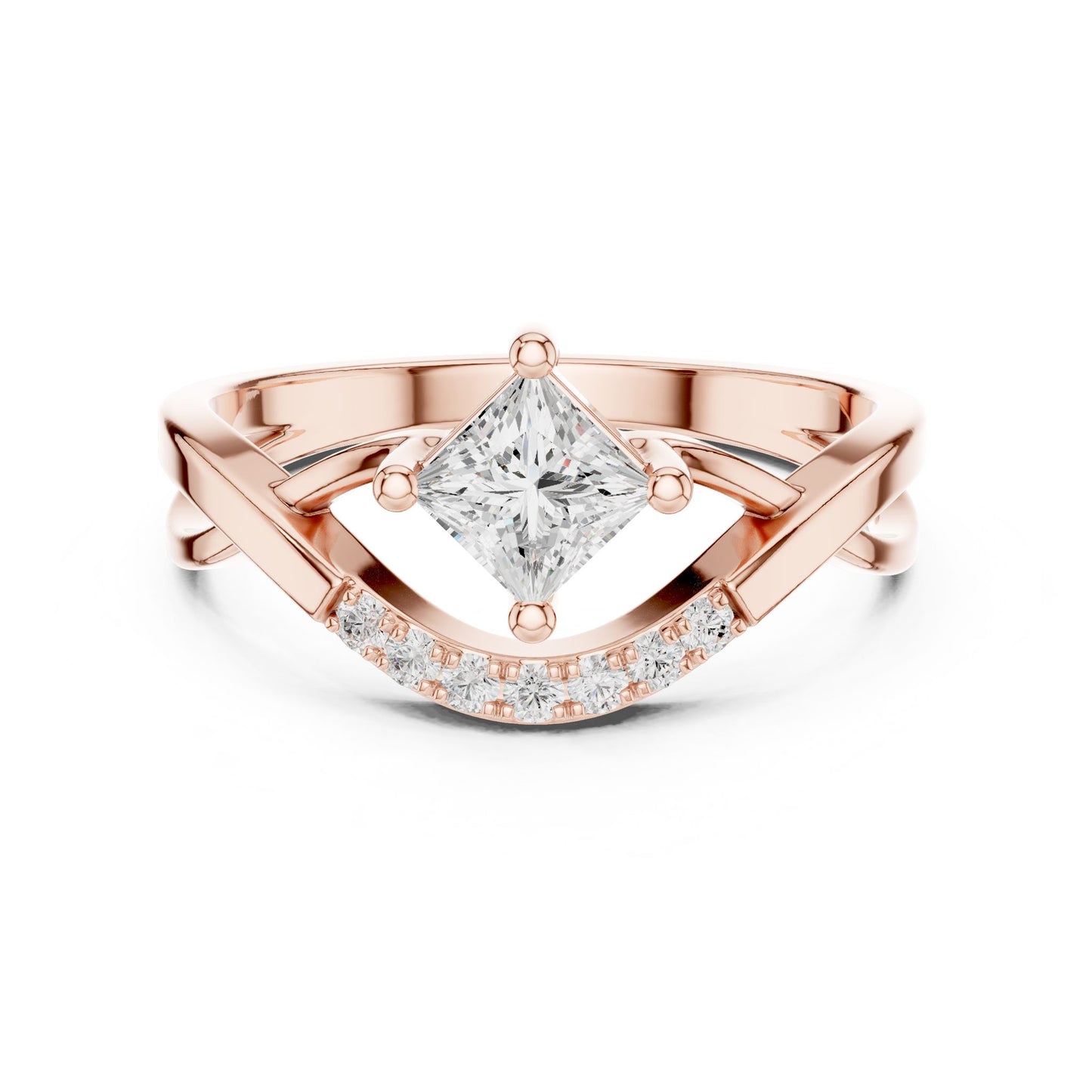 Princess Lab Grown Diamond Bypass Engagement Ring