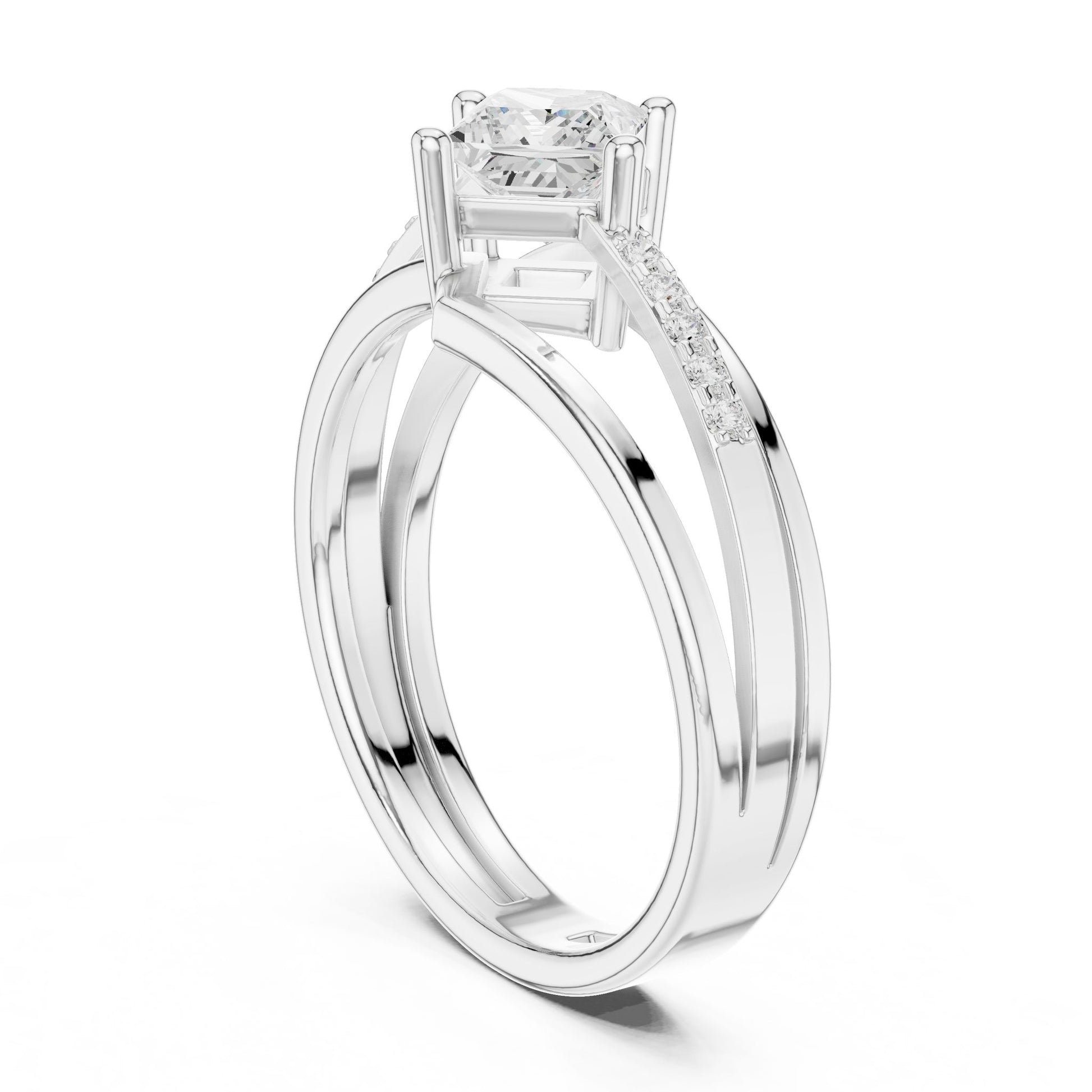 Princess Lab Grown Diamond Bypass Engagement Ring