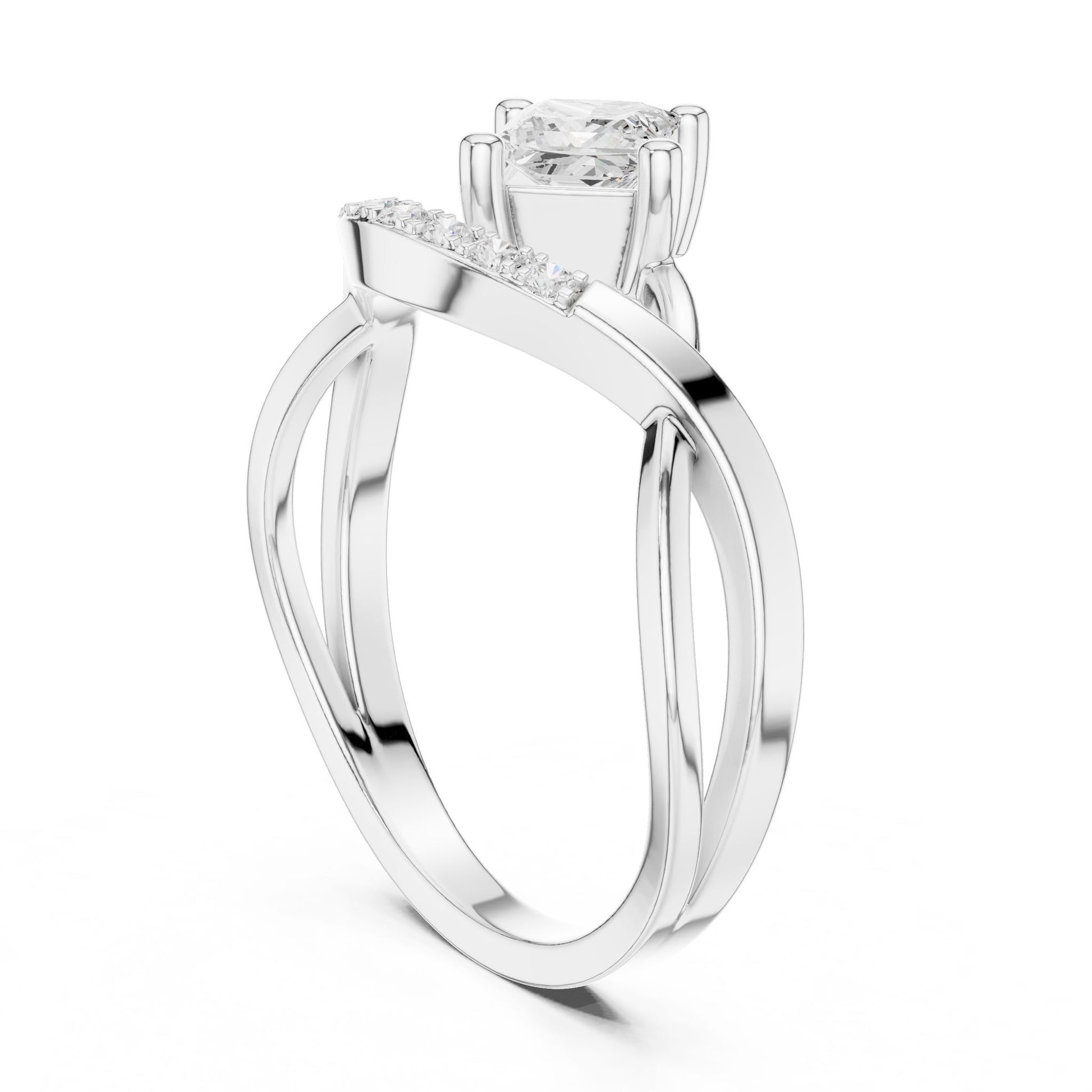 Princess Lab Grown Diamond Bypass Engagement Ring
