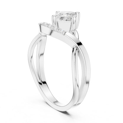 Princess Lab Grown Diamond Bypass Engagement Ring