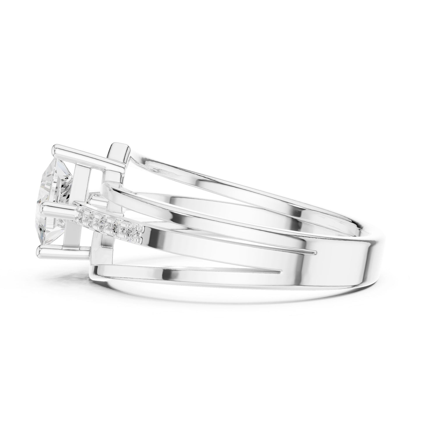 Princess Lab Grown Diamond Bypass Engagement Ring