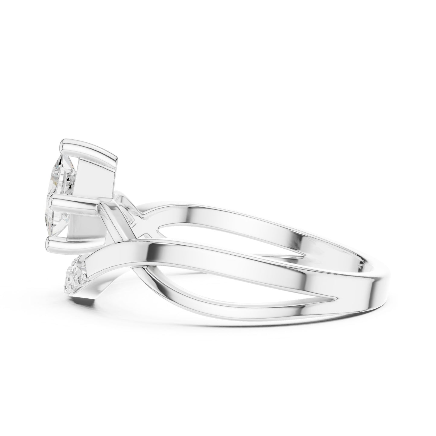 Princess Lab Grown Diamond Bypass Engagement Ring