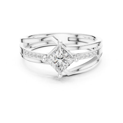 Princess Lab Grown Diamond Bypass Engagement Ring