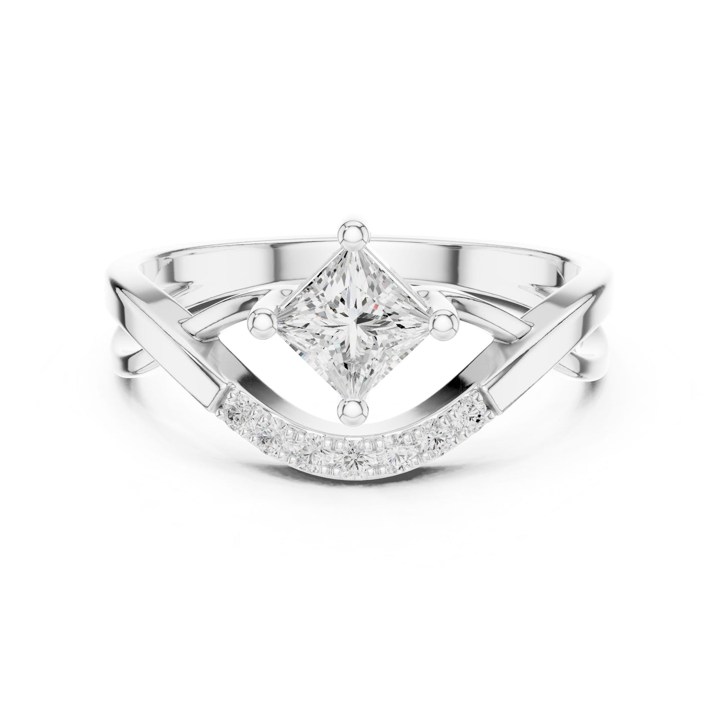 Princess Lab Grown Diamond Bypass Engagement Ring