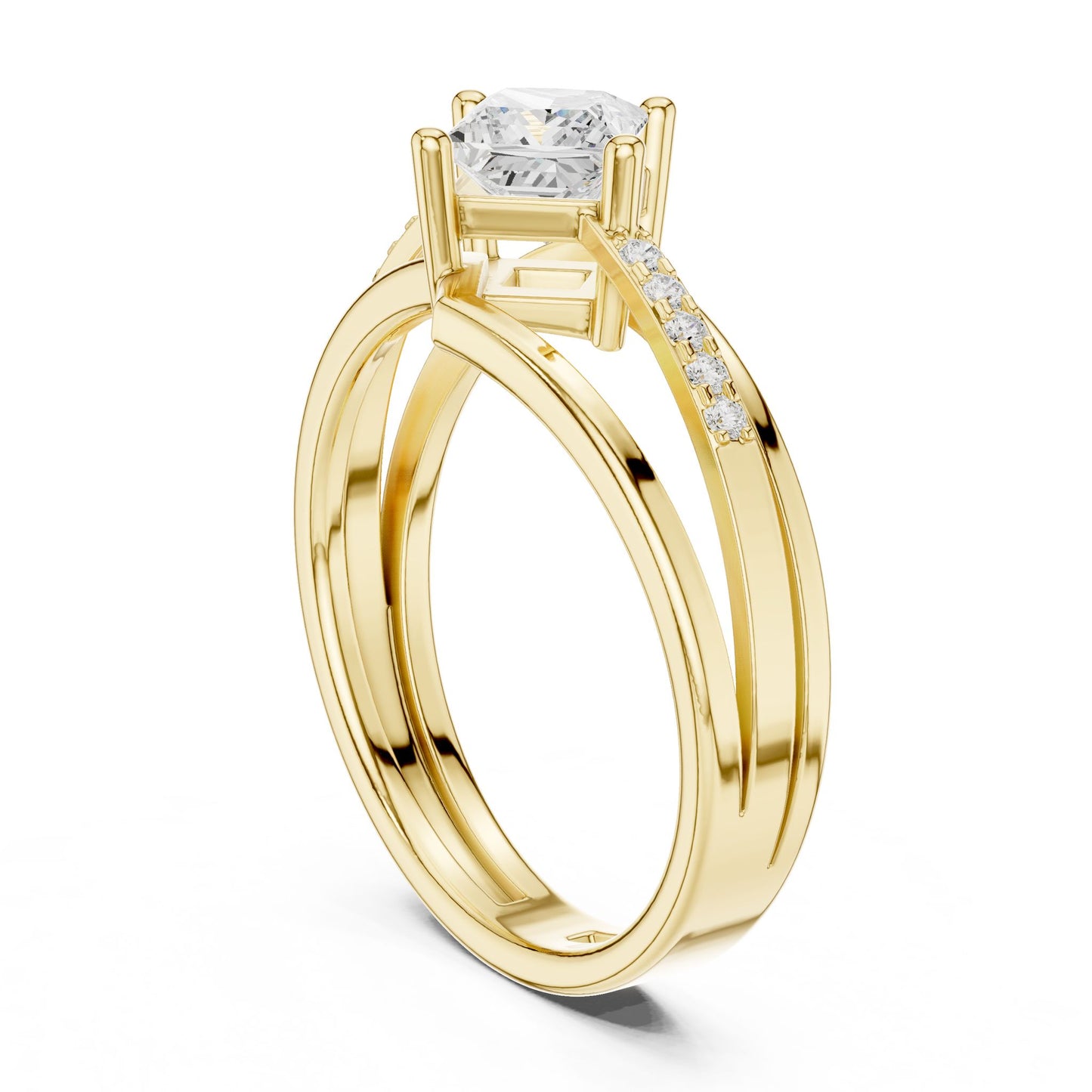 Princess Lab Grown Diamond Bypass Engagement Ring