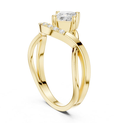Princess Lab Grown Diamond Bypass Engagement Ring