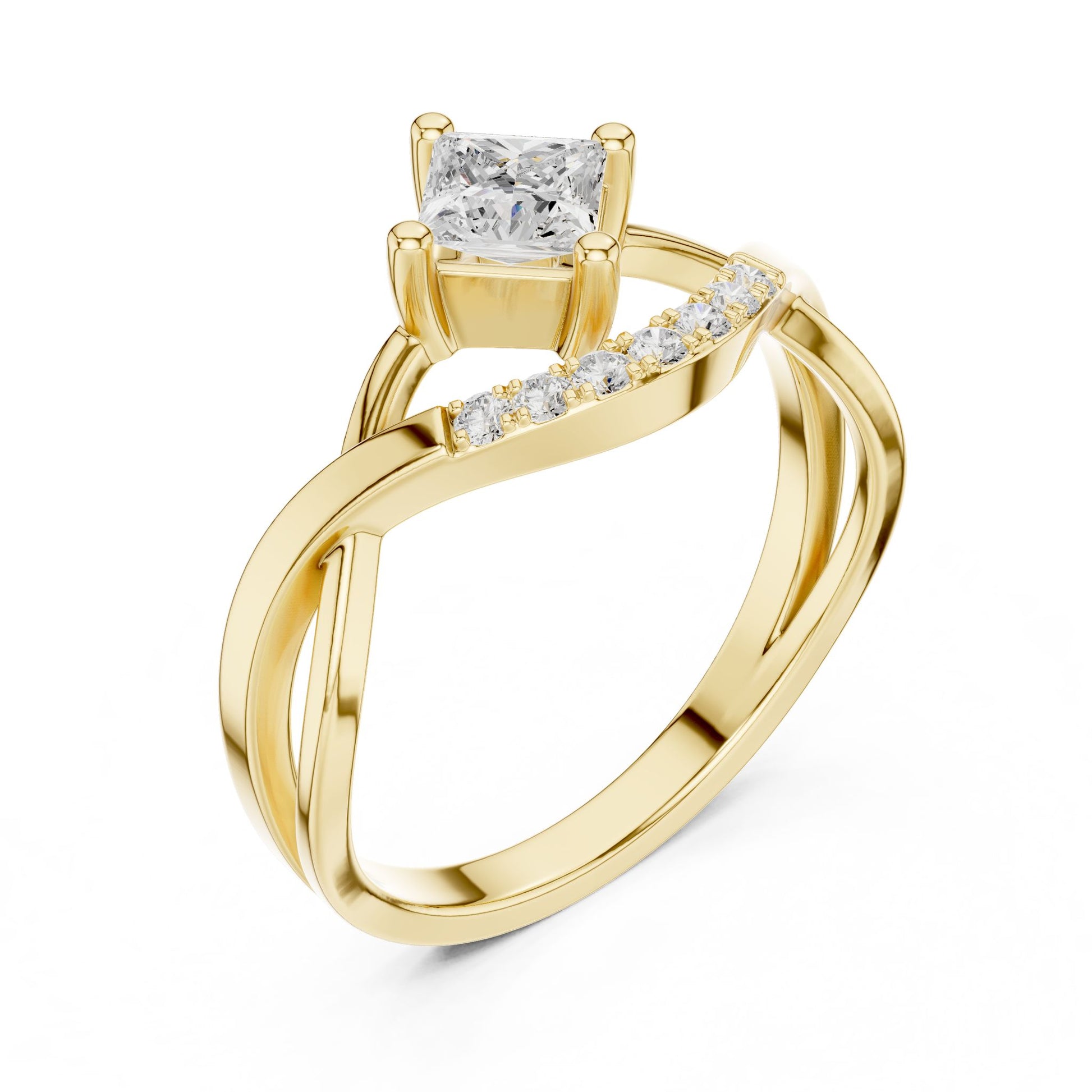 Princess Lab Grown Diamond Bypass Engagement Ring