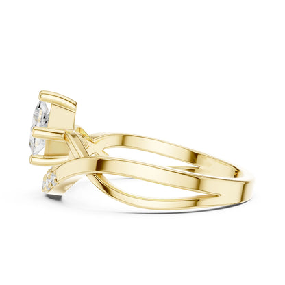 Princess Lab Grown Diamond Bypass Engagement Ring