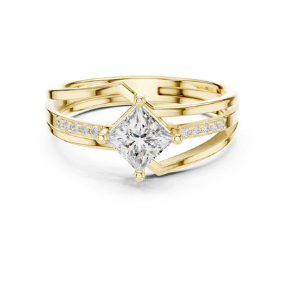 Princess Lab Grown Diamond Bypass Engagement Ring