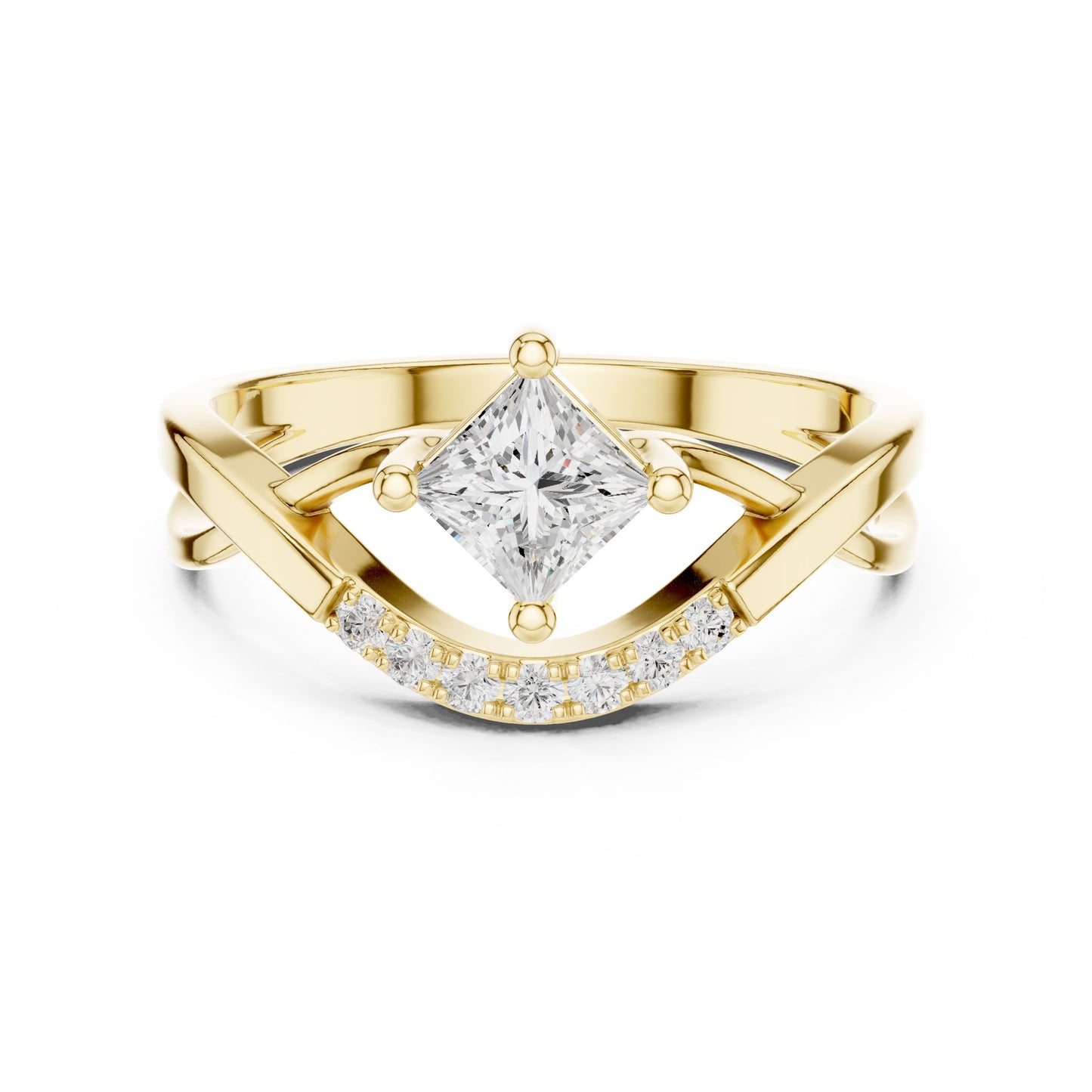 Princess Lab Grown Diamond Bypass Engagement Ring