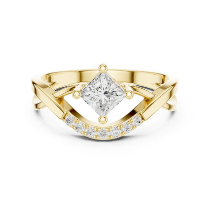 Princess Lab Grown Diamond Bypass Engagement Ring