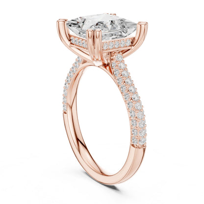 Princess Lab Grown Diamond Cathedral Engagement Ring