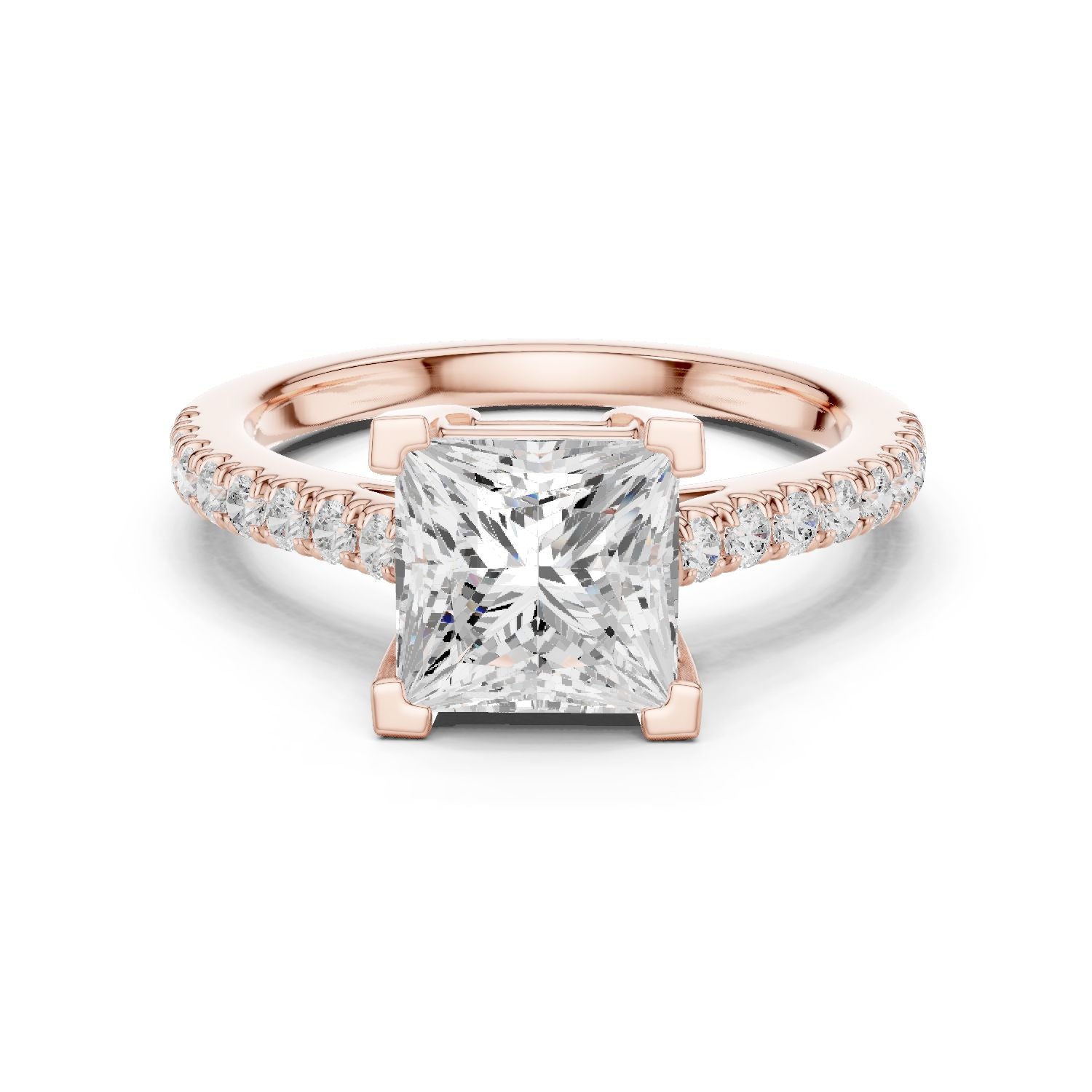 Princess Lab Grown Diamond Cathedral Engagement Ring