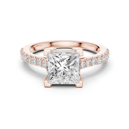 Princess Lab Grown Diamond Cathedral Engagement Ring