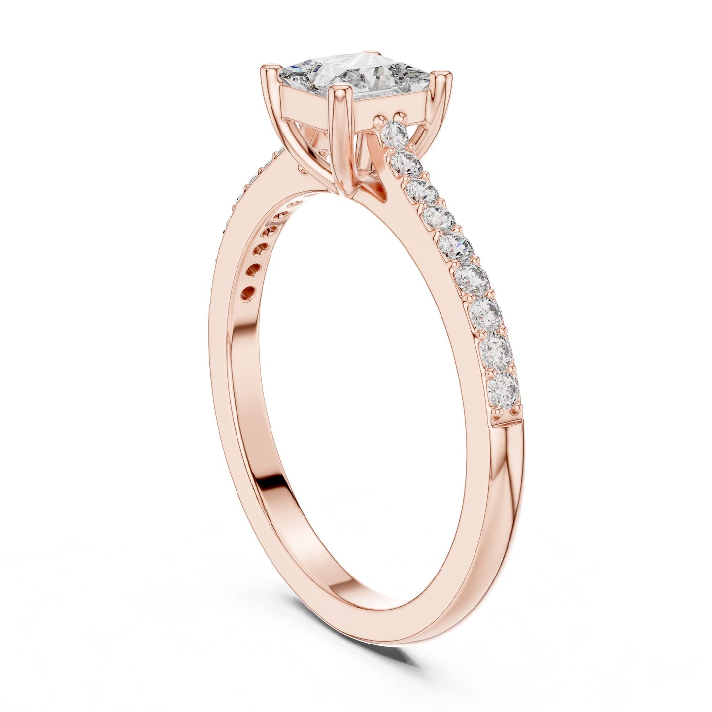 Princess Lab Grown Diamond Cathedral Engagement Ring