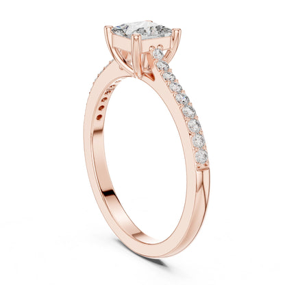 Princess Lab Grown Diamond Cathedral Engagement Ring