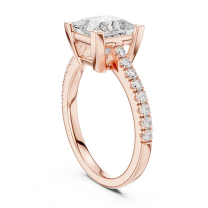 Princess Lab Grown Diamond Cathedral Engagement Ring