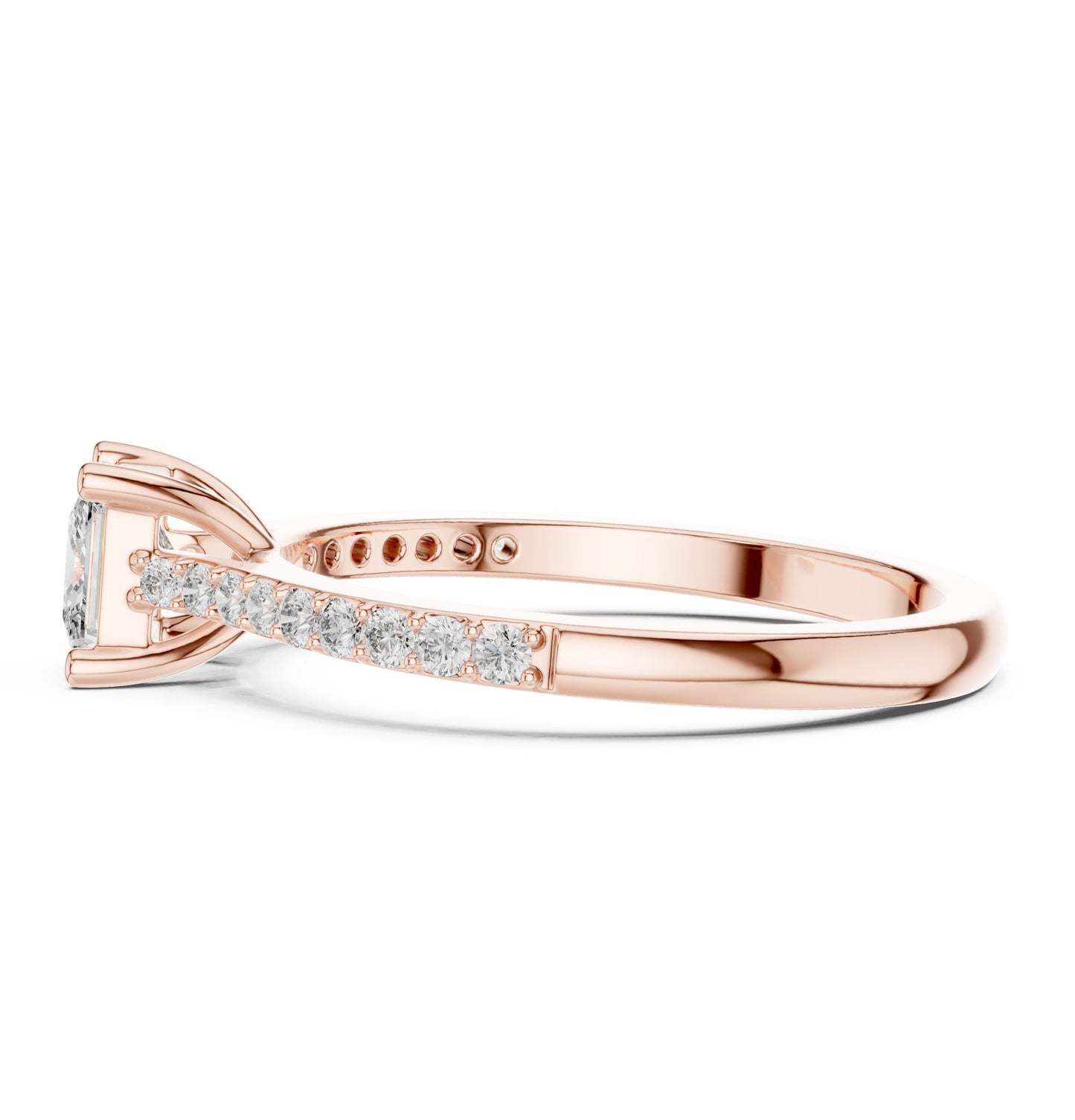 Princess Lab Grown Diamond Cathedral Engagement Ring