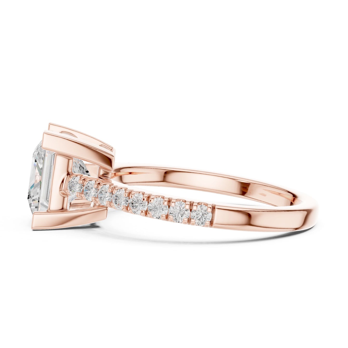 Princess Lab Grown Diamond Cathedral Engagement Ring