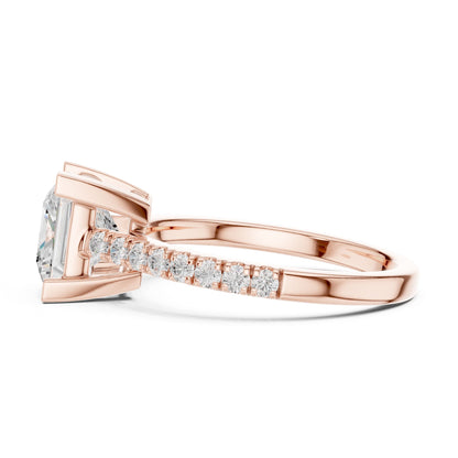Princess Lab Grown Diamond Cathedral Engagement Ring