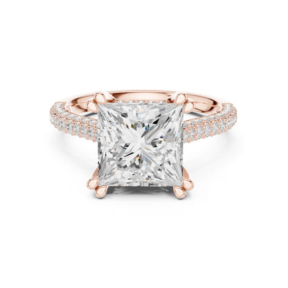 Princess Lab Grown Diamond Cathedral Engagement Ring
