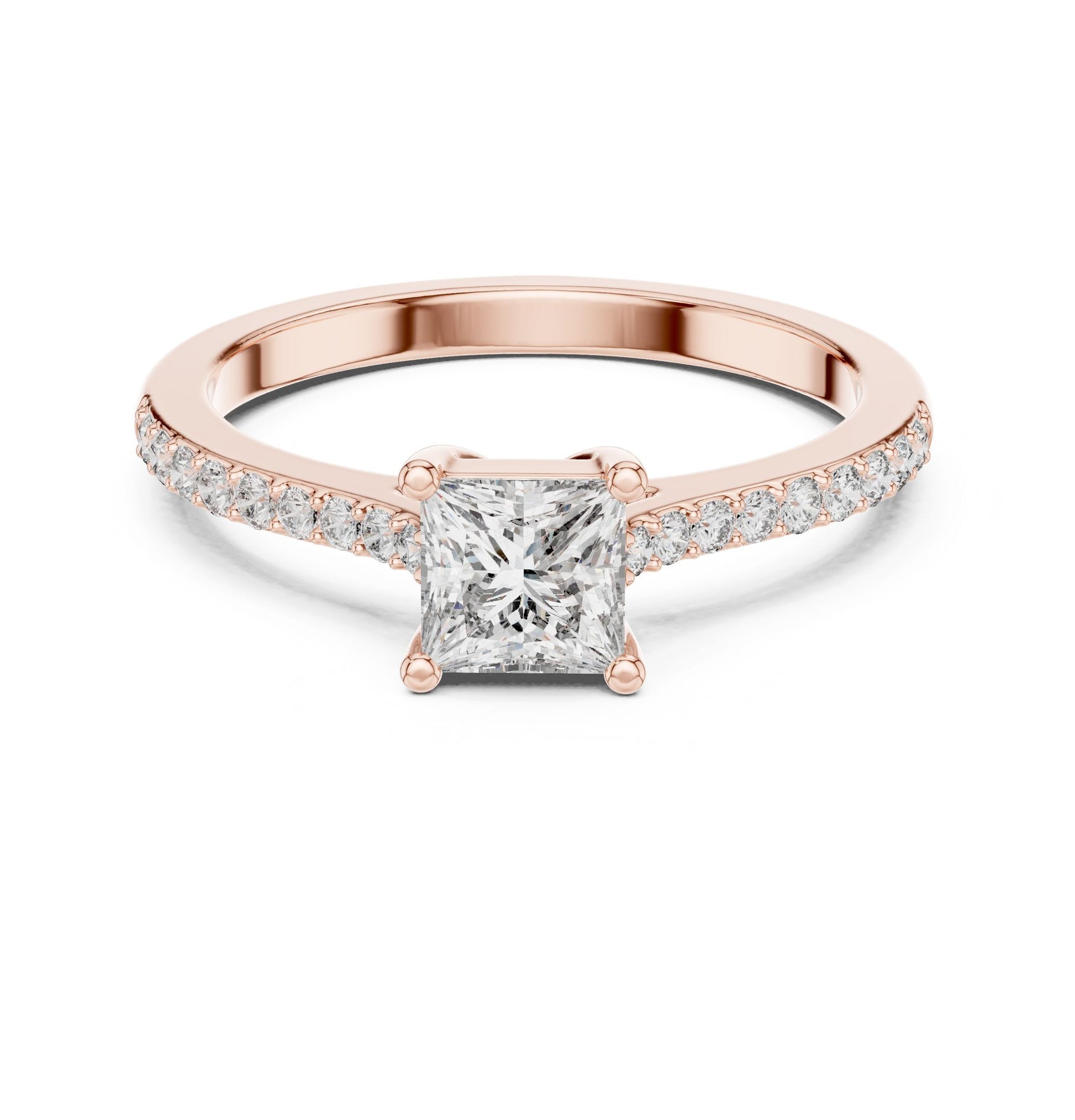 Princess Lab Grown Diamond Cathedral Engagement Ring
