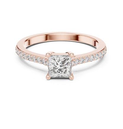 Princess Lab Grown Diamond Cathedral Engagement Ring