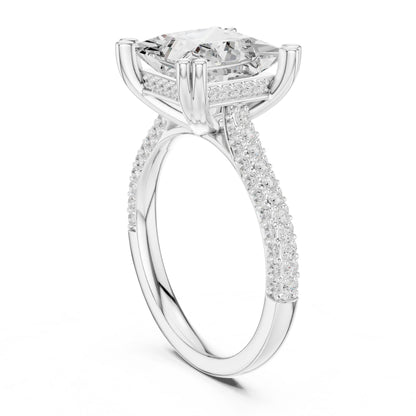 Princess Lab Grown Diamond Cathedral Engagement Ring