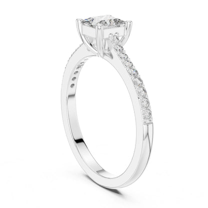 Princess Lab Grown Diamond Cathedral Engagement Ring