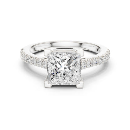 Princess Lab Grown Diamond Cathedral Engagement Ring