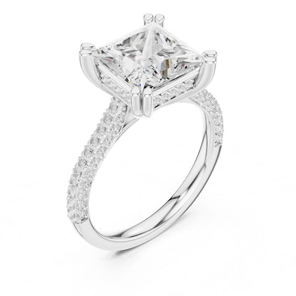 Princess Lab Grown Diamond Cathedral Engagement Ring