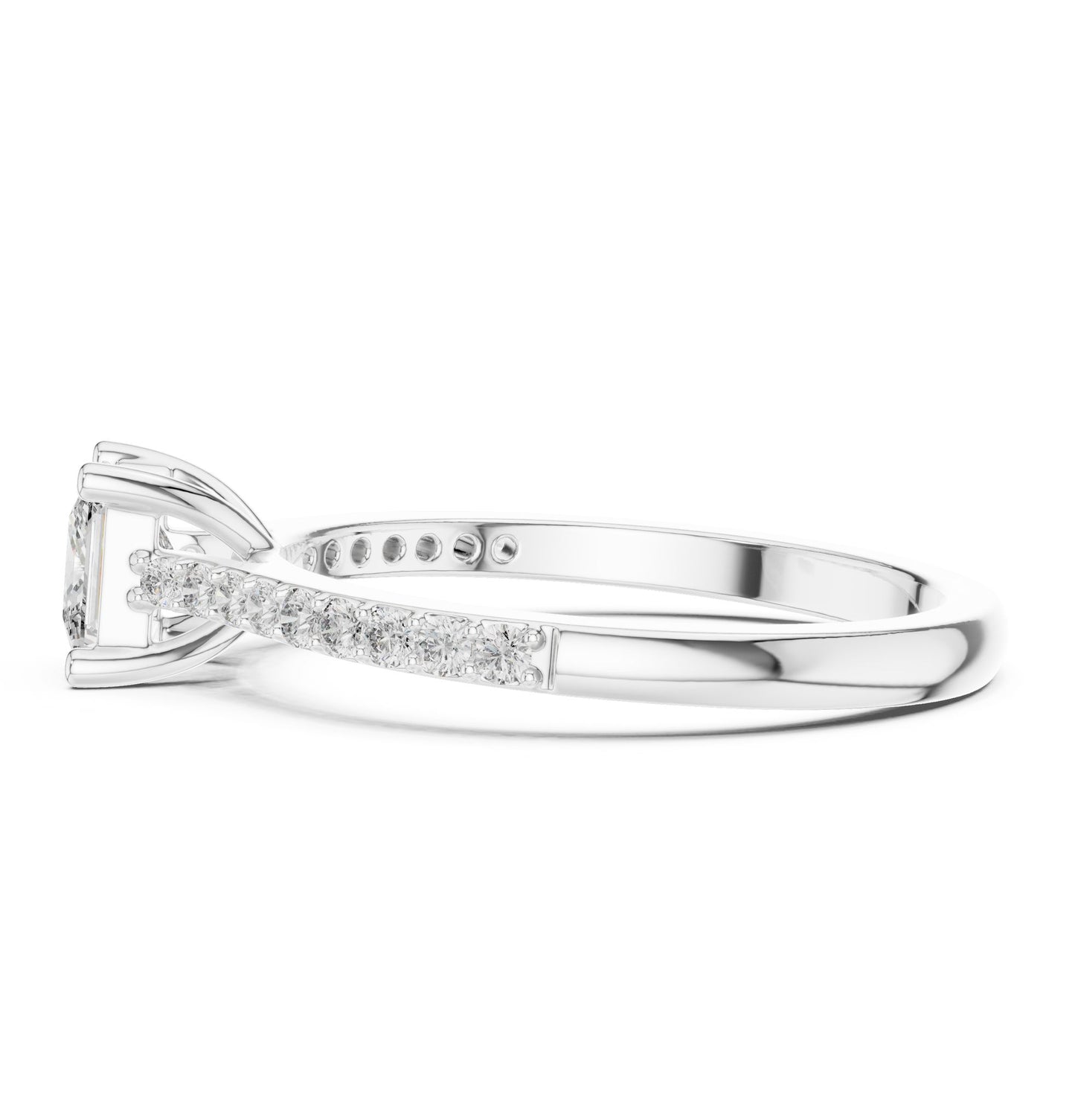 Princess Lab Grown Diamond Cathedral Engagement Ring