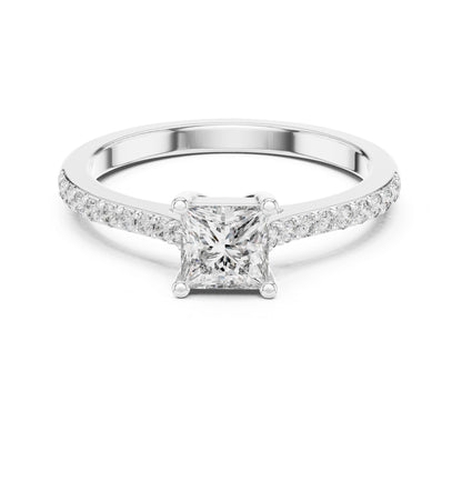 Princess Lab Grown Diamond Cathedral Engagement Ring