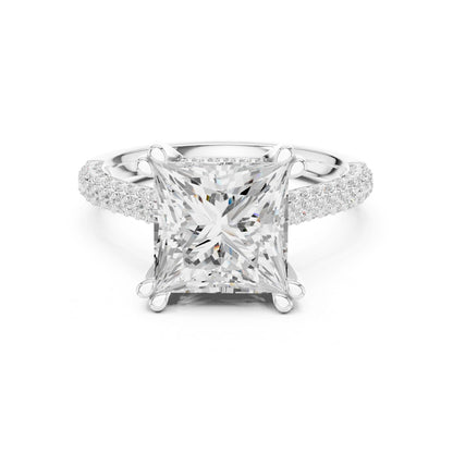 Princess Lab Grown Diamond Cathedral Engagement Ring
